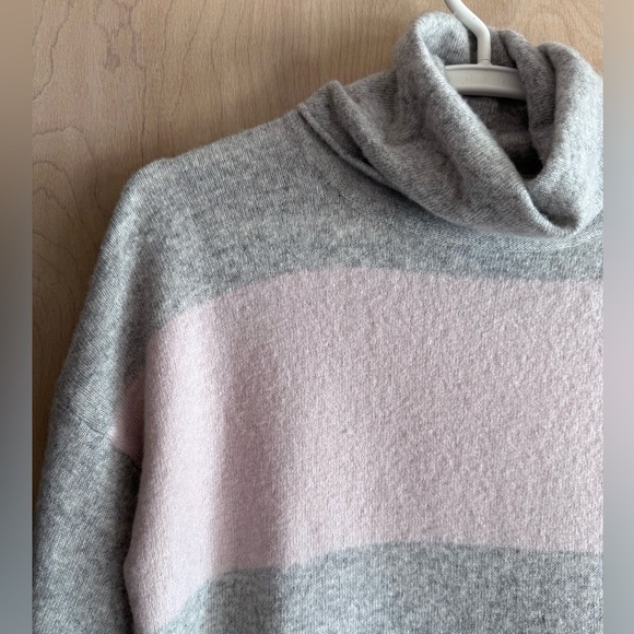 Benedetta B Italy Gray Pink Cowl Neck Wool Blend Sweater Tunic M-L - Picture 2 of 13